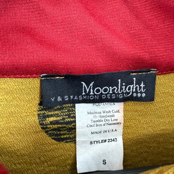 Moonlight by Y & S Small Mustard Wearable Art to Wear Artsy Shirt Top Abstract - Picture 2 of 8